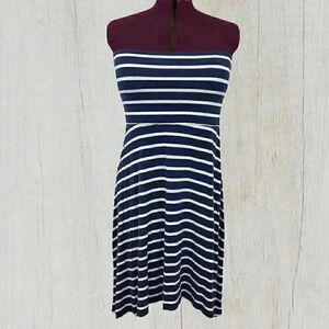 RICKI'S strapless dress XL blue with white‎ stripes